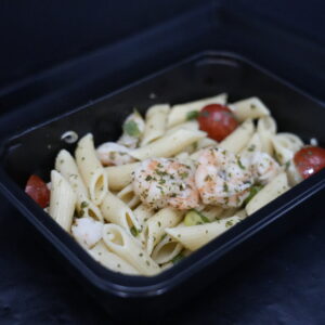 Pasta scampi basilicum