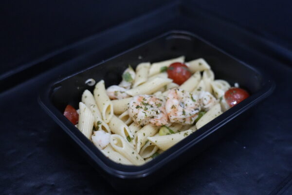 Pasta scampi basilicum